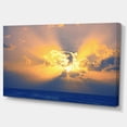 thumbnail image 2 of Scenic Yellow Sunset in Ocean - Oversized Landscape Canvas Art, 2 of 3