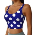 thumbnail image 2 of Fuzoiu Navy And White Polka Dot Print Women's Sports Vest,U-Back Sports Tank,Gym Vests,Athletic Sleeveless Shirts,Exercise Undershirts,Yoga, Gym, and Dance Wear-XX-Large, 2 of 8