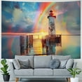 thumbnail image 4 of Orinice Rainbow Lighthouse Pier Tapestry Wall Hanging Unique Style for Home Decor - Graphic Tapestries for Living Room Bedroom Apartment Farmhouse Dorm 60x50inch, 4 of 6