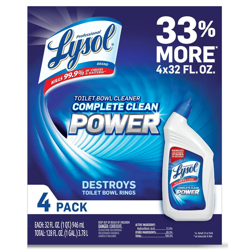 Lysol Power Toilet Bowl Cleaner, 4X32oz