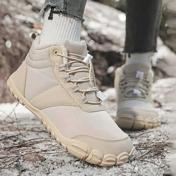 SRTUMEY Bottes De Neige D'hiver Pour Femme Avec Doublure En Polaire - Imperméables, Antidérapantes Et Chaudes - Chaussures D'hiver Isolées à Lacets - Légères, Beige, 37 EU