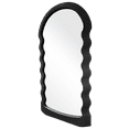 thumbnail image 3 of 24 x 44" Arched Black Wavy Wood Frame Mirror, 3 of 6