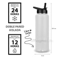 thumbnail image 3 of Termo para Café y Agua de Acero Inoxidable 40 Oz (1200 ml): Contiene 3 Tapas para Diferentes tipos de Bebidas, Ideal para Mantener la Temperatura Deseada (White), 3 of 5