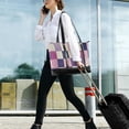 thumbnail image 5 of FORMRS Laptop Tote Bag for Women with 15.6" Computer Compartments Handbag, Pink and Purple Plaid Pattern, 5 of 7