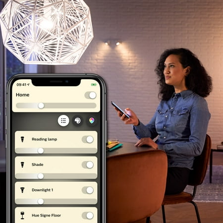 Philips - Hue White Ambiance A19 Bluetooth Smart LED Bulb - Adjustable White