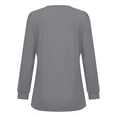 thumbnail image 5 of Long Sleeve Shirts for Women Casual Round Neck Solid Color Tops Fall Fashion Loose Pleated Blouses Cute Tops Ladies Going Out Tops Fall Winter Plus Size Tops for Women, 5 of 5