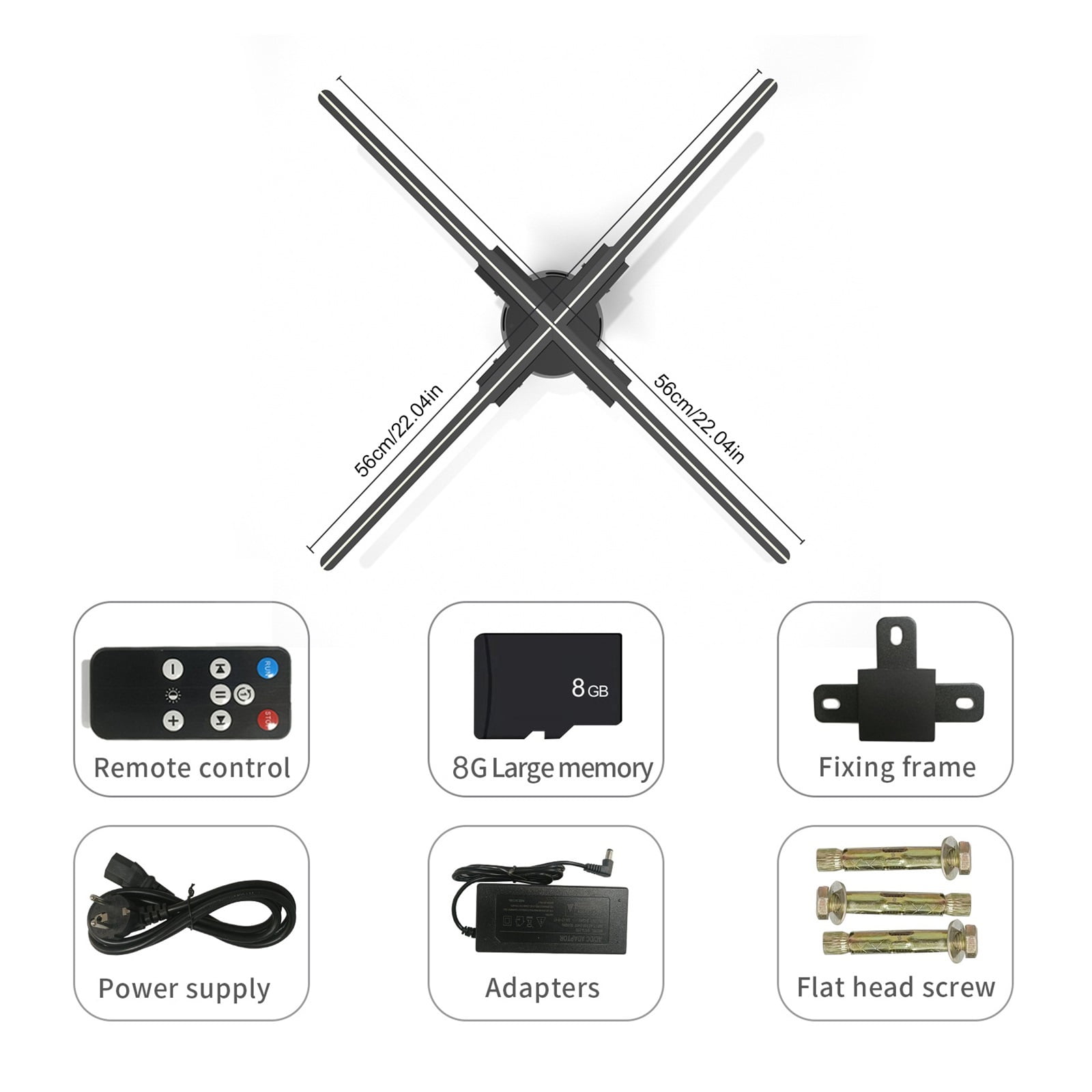 22.04 3D Hologram Fan Display Stereo Floating Advertising Machine Fan 1080P HD Trade Show LED Display Fan ,Versatile And Practical