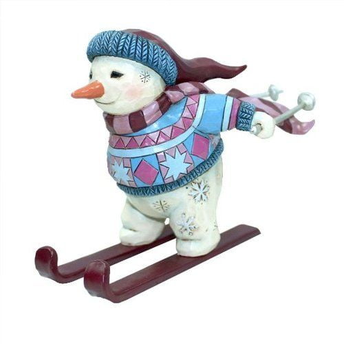 Jim Shore Christmas Snowman Hanging Ornament w/Staff & Winter Scene ~ 4036336 