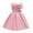Pink, variant on Fesfesfes Toddler Girls Dress Solid Color Temperament Bowknot Off Shoulder Pleated Skirt Birthday Party Gown Long Dresses