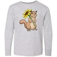 thumbnail image 3 of Inktastic Cute Chipmunk with Sunflower Long Sleeve Youth T-Shirt, 3 of 5