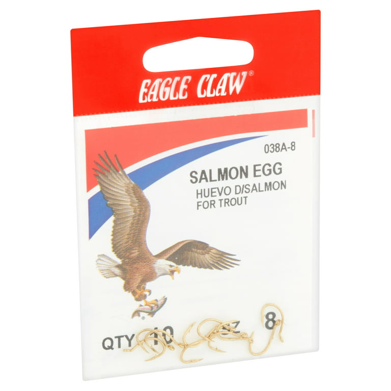 Eagle Claw 038AH-8 Gold Salmon Hook, Size 8, Gold Plated