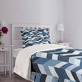 thumbnail image 3 of Ambesonne Slate Blue Quilted Bedspread Set 2 Pcs, Zigzag Twisty Lines, Twin Size, Dark Slate Blue, 3 of 5