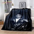 thumbnail image 1 of Manta de felpa suave con patrón de Michael Jackson, manta de franela para sala de estar, dormitorio, cama, sofá, cubierta de Picnic, 1 of 4