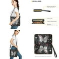 thumbnail image 3 of ZUXONGSY Butterfly Rose Print Top-Handle Handbags with Purse for Women Casual Leather Crossbody Handbag with Wrist Wallet Multipurpose Bucket Purse and Wallet Set for Business, 3 of 4