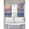 thumbnail image 5 of Abstract Art Ocean Waves Sheer Curtains 54 Inch Long 2 Panels, Minimalist Blue Beach Light Filtering Rod Pocket Curtains, Sheer Voile Drapes for Living Room Bedroom, 52"x54", 5 of 8