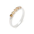 thumbnail image 1 of LBG British Made 14k White Gold Natural Citrine Womens Eternity Ring - 33 size options - Sizes 4 to 12 Available, 1 of 6