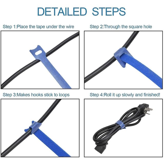 60 bridas de sujeción para cables reutilizables, bridas ajustables de 6 pulgadas de primera calidad, cable de tela de microfibra, reutilizable (surtido Col