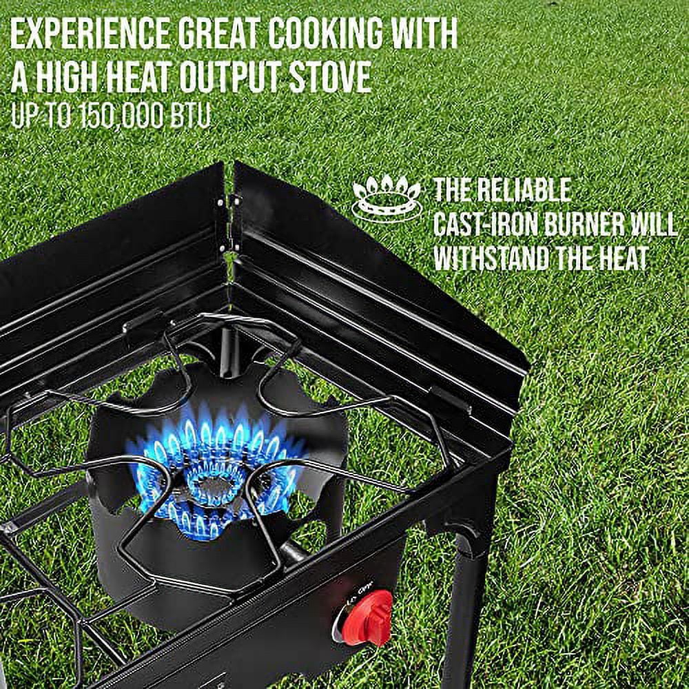 Hike Crew Portable 2 Burner Gas Stove for Outdoor Cooking