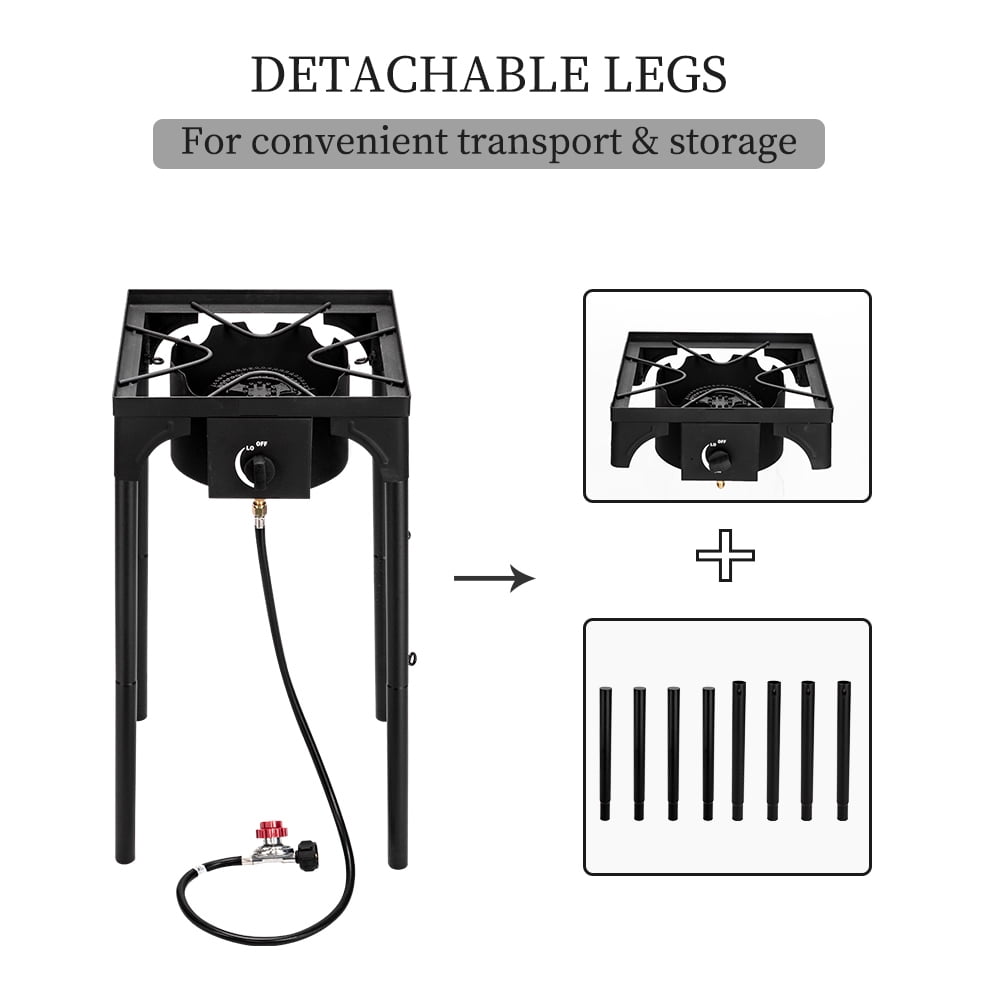Outdoor Camp Stove High Pressure Propane Gas Cooker Portable Cast Iron Patio Cooking Burner