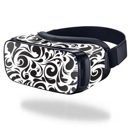 MightySkins SAGEVR-Swirly Black Skin for Samsung Gear VR Original Cover Wrap Sticker - Swirly Black