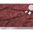 thumbnail image 2 of Soimoi Red Silk Fabric Leaves Leaves Decor Fabric Printed Yard 42 Inch Wide, 2 of 3
