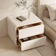 thumbnail image 4 of Mesita de noche con almacenamiento para dormitorio, mesita de noche oculta con dos cajones, mesita de noche de madera con dos cajones deslizantes., 4 of 5
