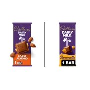 CADBURY DAIRY MILK CARAMELLO Milk Chocolate and Creamy Caramel 4 oz & Roast Almond Milk Chocolate 3.5 oz