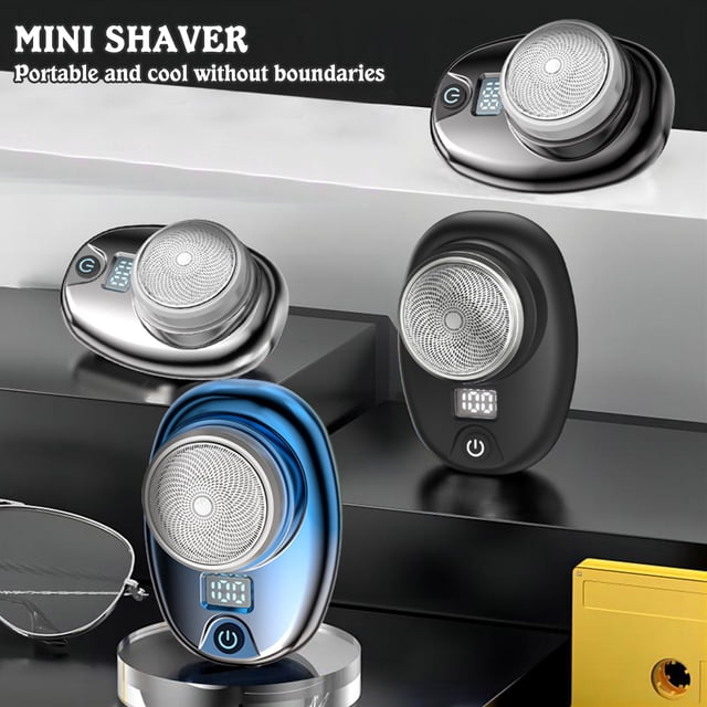 Meitianfacai Mini Electric Razor, Portable Type-C Quick Charging Waterproof Shaver, LCD Digital Display, Suitable for Travel, Home and Father's Day Gift