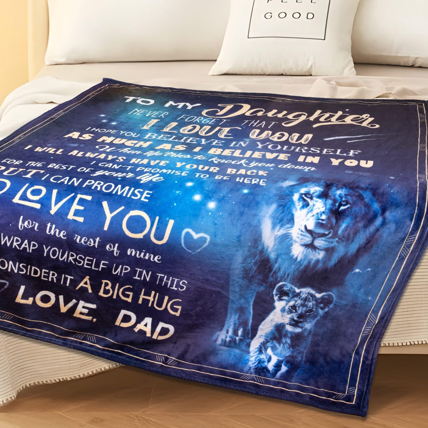 Daughter Blanket Gifts for Daughter from Dad - to My Daughter Soft Throw Blanket - Christmas Birthday Present for Teen Daughter from Father