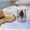 thumbnail image 4 of Yellowstone Official Get Ripped 12 OZ Silver Stemless Wine Tumbler, Stainless Steel Travel Cup|Lake Tumbler|Insulated with Leak Resistant Slide-Lock Lid, 4 of 7