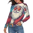 thumbnail image 2 of HOHOHO Gay Santa Rainbow Women's Turtleneck Sweater Long Sleeve Ribbed Fitted Turtle Neck Casual Fall Winter Collection Top M, 2 of 4