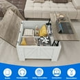 thumbnail image 4 of Dextrus Rustic White Lift Top Coffee Table with Storage, Built-In Power Outlets & USB Ports, Convertible Table for Living Room, Bedroom & Home Office, 4 of 9