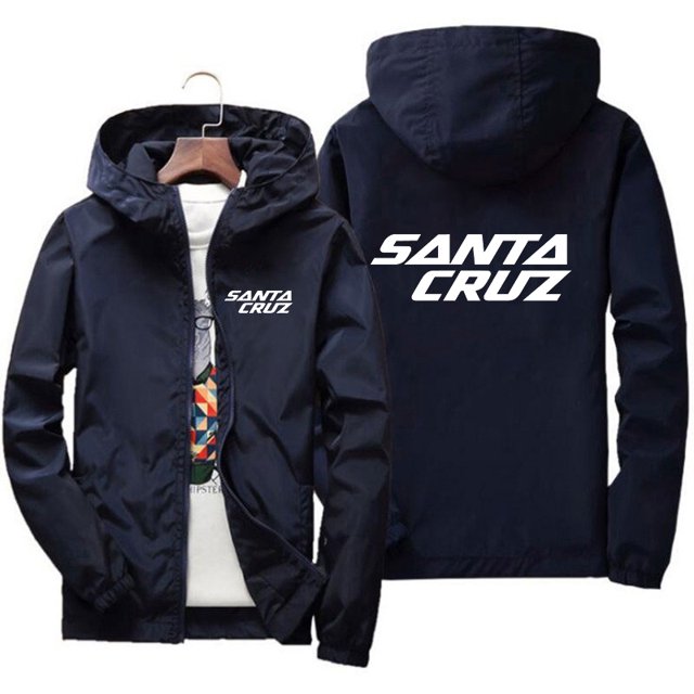 Men's Jacket Spring and Autumn Fashion Santa Cruz Print Slim Top Casual Baseball Pilot Zip 2024