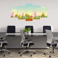 thumbnail image 5 of Forest 5 Panels Acrylic Glass Wall Art, Fantasy Cartoon Landscape Colorful Trees Country Panorama Trees Hills Abstraction, Accent for Living Room, Bedroom, Dorm, 60" x 30", Multicolor, by Ambesonne, 5 of 5