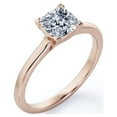 thumbnail image 3 of JeenMata 1 Carat Cushion cut Moissanite Solitaire Engagement Ring in 10k Rose Gold, 3 of 8