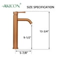 thumbnail image 2 of One-Handle Copper Bathroom Vessel Faucet, 2 of 4