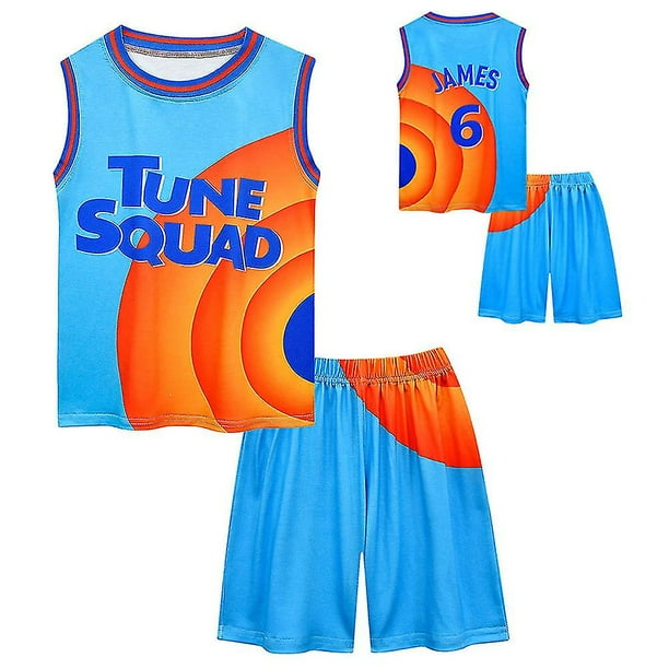6 14 Years Kid Space Jam Jersey Outfits Basketball Tracksuit