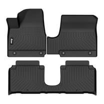 Ikon Motorsports 3D TPE Floor Mats Compatible With 2022-2024 Hyundai Ioniq 5 Limited, All Weather Anti-Slip Carpets Front & 2nd Row Black 3PCS
