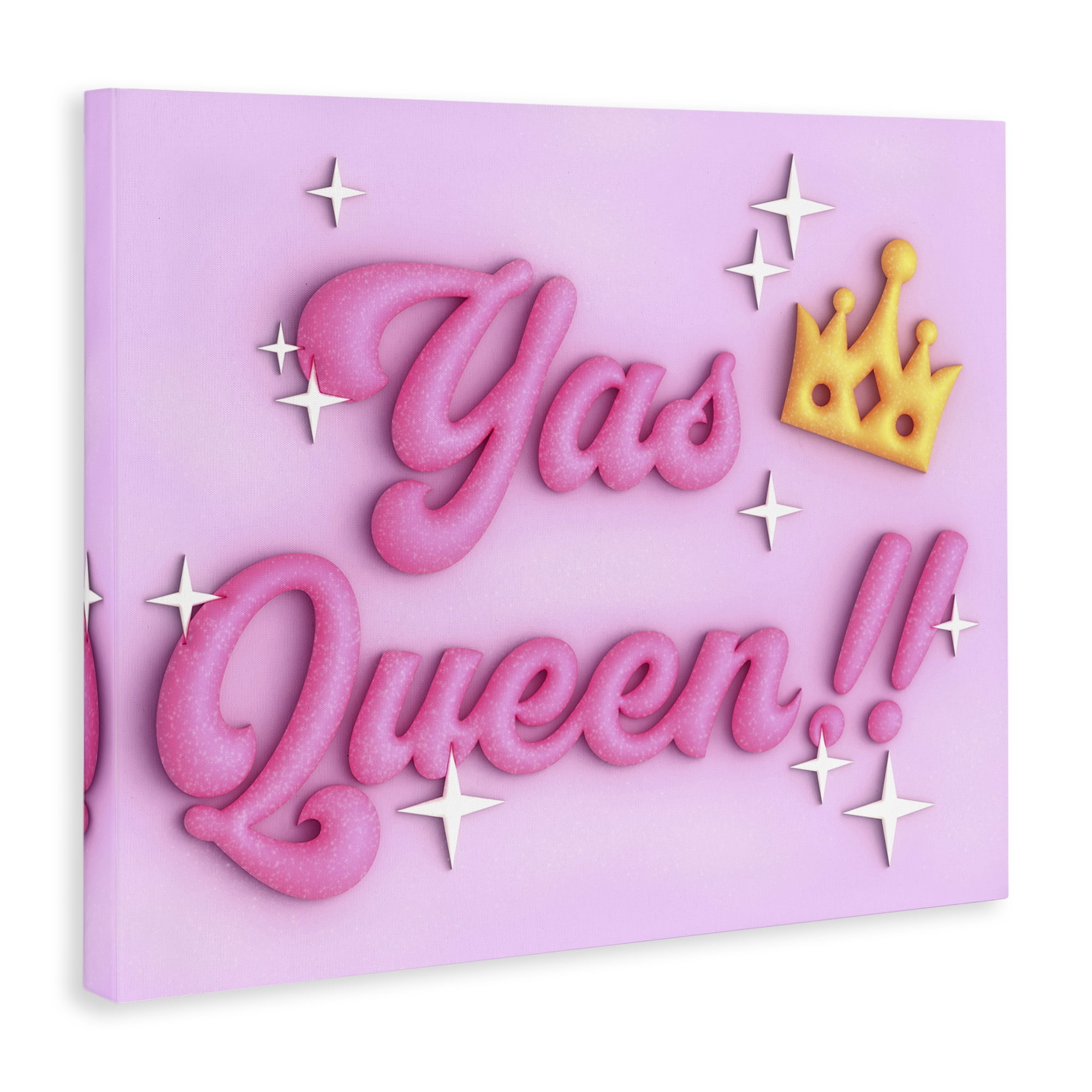 Stupell Industries Retro Yas Queen Entertainment Painting Wrapped Canvas Art Print Wall Art, 48 x 36