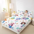 thumbnail image 4 of Castle Fairy Girls Cartoon Ocean Mermaid Twin Sheet Sets 3pcs,Cute Marine Princess Twin Fitted Sheet Microfiber,Sea Theme Breathable Flat Sheet,Lightweight Room Decor, 4 of 7