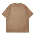 thumbnail image 3 of Men's Casual Suede Short Sleeve T-Shirt Loose Fit Round Neck Solid Color Fashion Top for Sports and Daily Wear Men's Oversized Tee Summer Tops Streetwear, 3 of 4