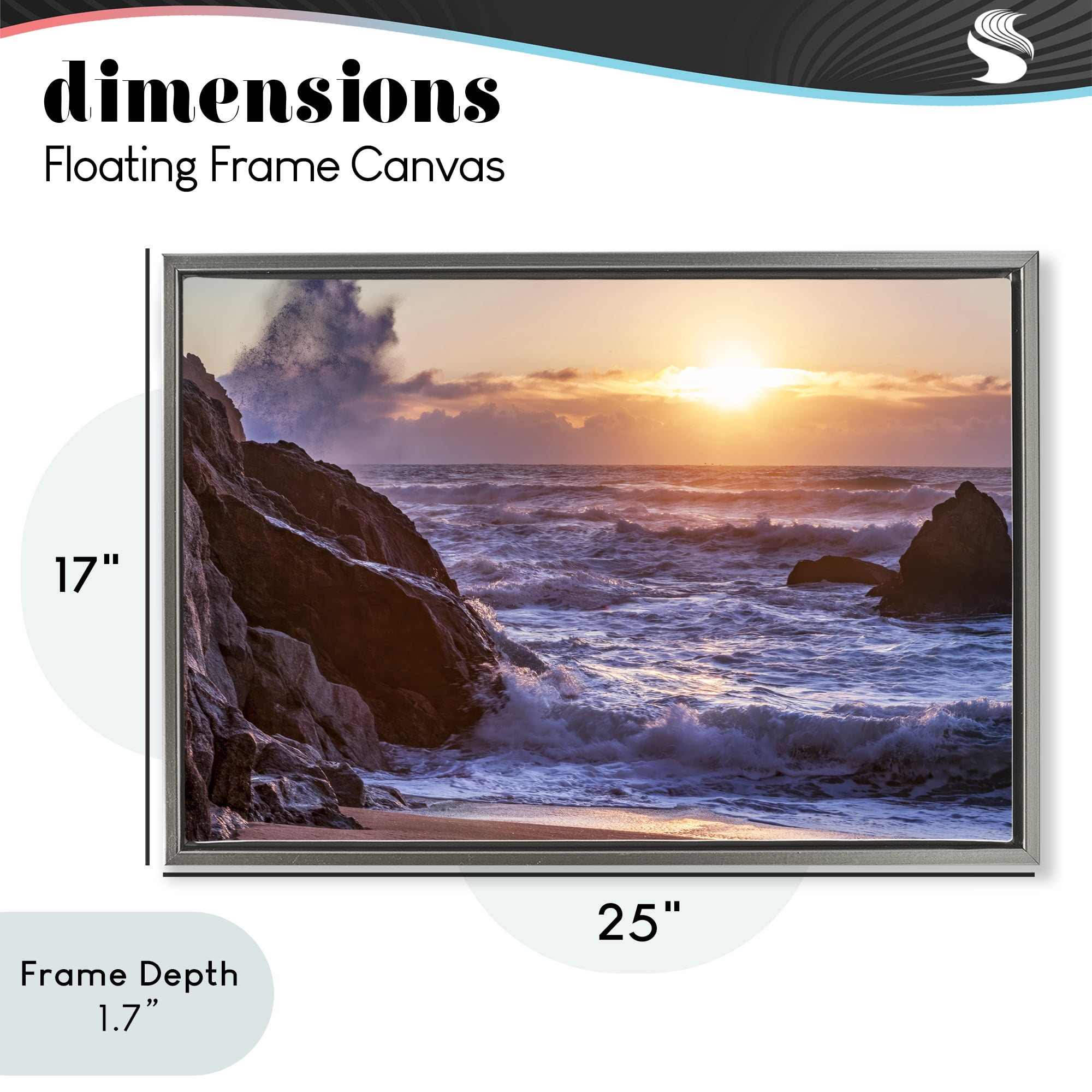 Stupell Industries Siren Song Rocky Shore Gray Framed Floater Canvas Wall Art, design by Shelley Carlisle