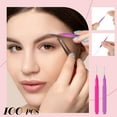 thumbnail image 3 of 100 Pieces Micro Eyebrow Brush with Cap Brow Lamination Brush Eyebrow Spoolie Brush Eyelash Brush Multifunctional Micro Spooly Lash Comb for Eyelash and Eyebrow Extensions Tool (Pink, Purple), 3 of 5