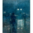 thumbnail image 2 of Hassam, Childe 15x17 Gold Ornate Wood Framed with Double Matting Museum Art Print Titled - Fifth Avenue Nocturne, 2 of 4