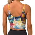 thumbnail image 3 of Lsque Colorful Fishing Boats Printed Women'S Sports Bra, Compression, Moisture Wicking, High-Impact Sports Bra For Women,Supportive sports bra-Small, 3 of 9
