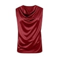thumbnail image 5 of WULMLEO Women's Elegant Silk Satin Tank Tops Sleeveless Cowl Neck Dressy Casual Blouses Red S, 5 of 6