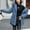 Blue, variant on Jacenvly Winter Jackets Women Solid Quilted Jackets Soft Comfortable Long Sleeve Cardigan Drawstring Hoodlies Zip-Up Pocket Overcoat Loose Casual Long Blouse