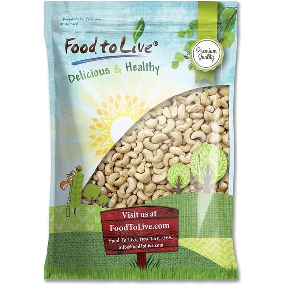 Food to Live, Whole Cashews W320, 10 Pounds, Raw, Vegan