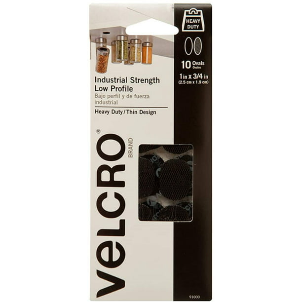 VELCRO Industrial Strength Low Profile, Black, 1 x 3/4-In. Spots, 10-Ct. -