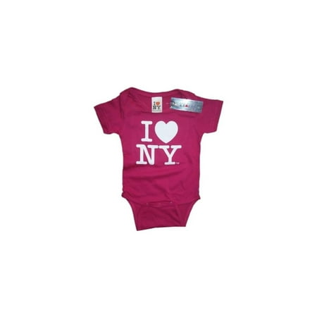 6 Months I Love Ny Hot Pink Baby Bodysuit Infant Screen Printed Heart